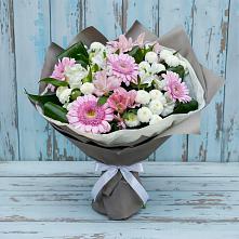 Букет цветов из:  Герберы, Альстромерии и Хризантемы в Светогорске