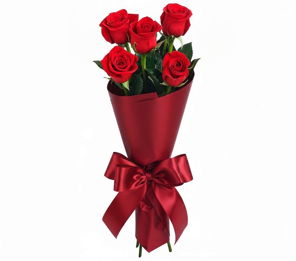 Букет 5 Красных роз Эдлесс Лав в Светогорске