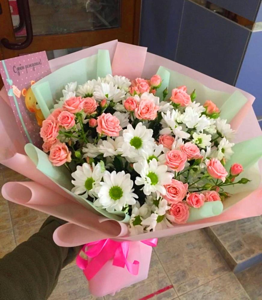 Букет цветов из: Розы и Хризантемы в Светогорске