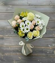 Букет цветов из:  Альстромерии, Розы и Хризантемы в Светогорске