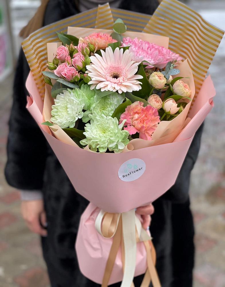 Букет цветов из: Герберы, Хризантемы и Розы в Светогорске